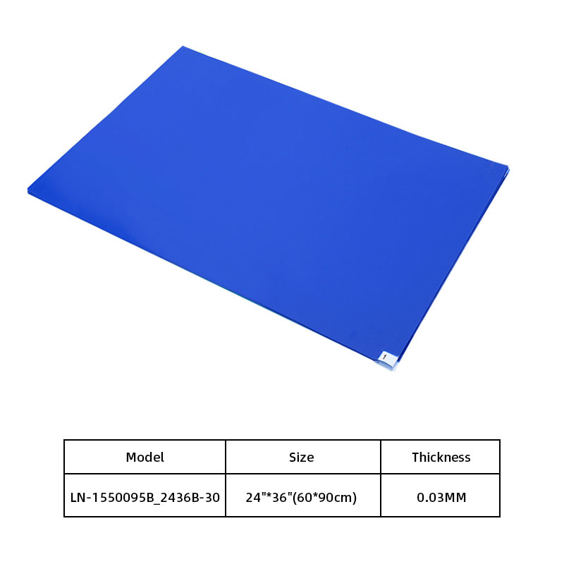 LN-1550095B_2436B-30 Zerreißbare antistatische Klebematte wird für blaue ESD-Klebematten in Elektronikwerkstätten verwendet