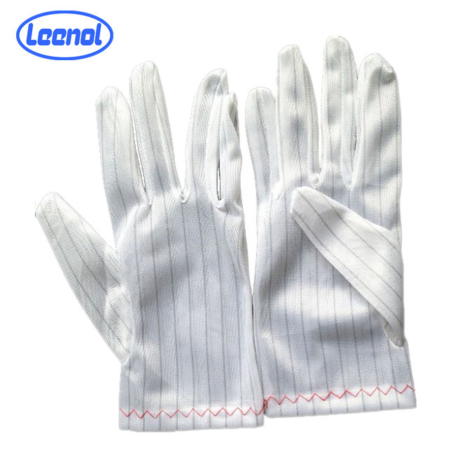 LN-8001 Antistatik-Handschuhe werden in ESD-Polyester-Handschuhen für elektronische Werkstätten verwendet